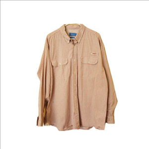 Coast Marina Fishing Cotton Pink And Green Long Sleeve Mens Shirt. Size XL